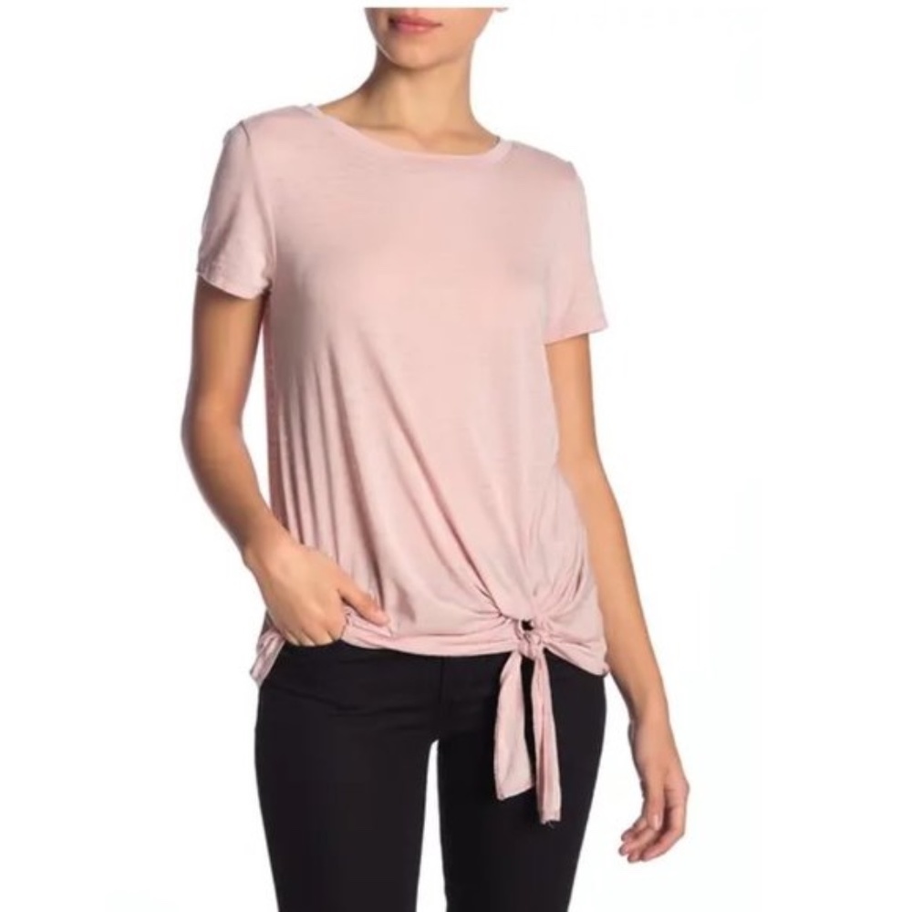 Susina Burnout Tie Hem T-Shirt